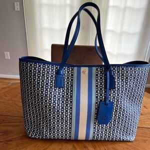 Tory Burch blue chain link tote